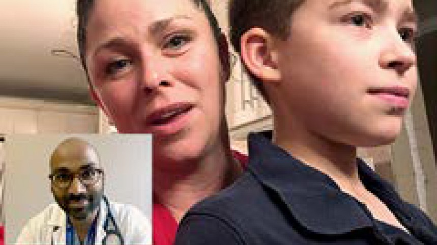 doctor, mother and child