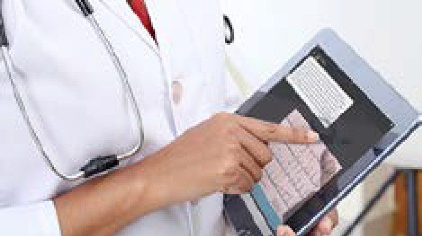pointing at tablet